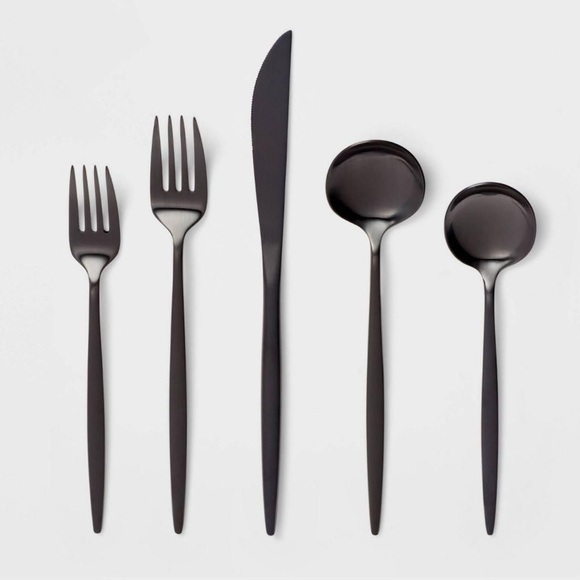 Threshold Other - Threshold Shapleigh Flatware Set In Matte Black, NIP